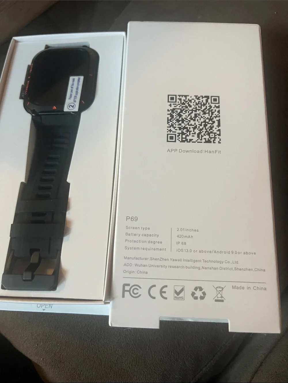 Black Military Smartwatch Fitness Tracker with GPS and Notifications